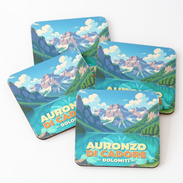 Item preview, Auronzo di Cadore, Italy: Vintage-Style Painterly Travel Poster designed and sold by LSVart.