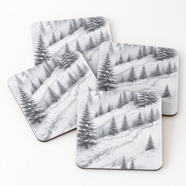 Item preview, Winter landscape with snow-covered trees and path designed and sold by Mianku | Für das Leben.
