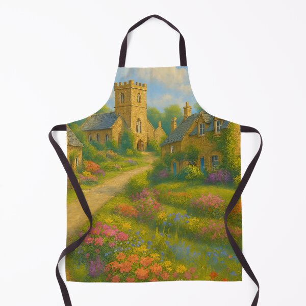 Item preview, Peaceful Village Pathway in Full Summer Bloom designed and sold by ArtComixHaven.