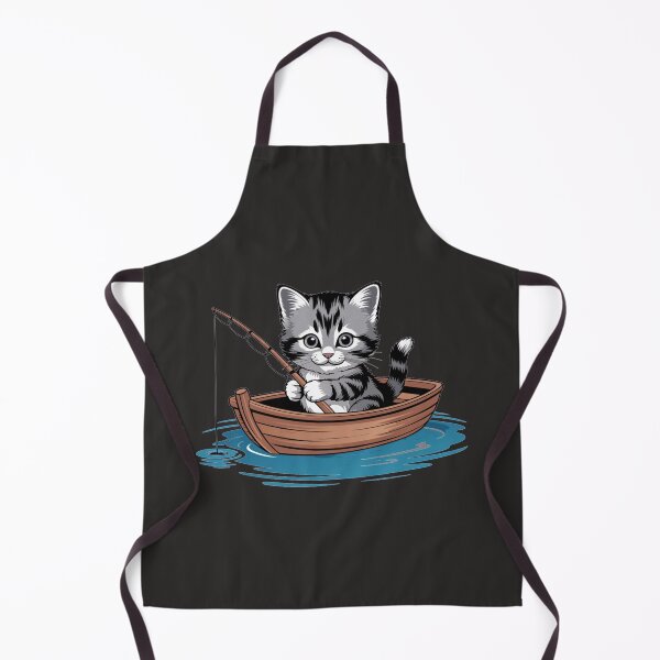 Item preview, Cute Fishing Kitten in a Rowboat – Adorable Cat Illustration designed and sold by Royalsticker.