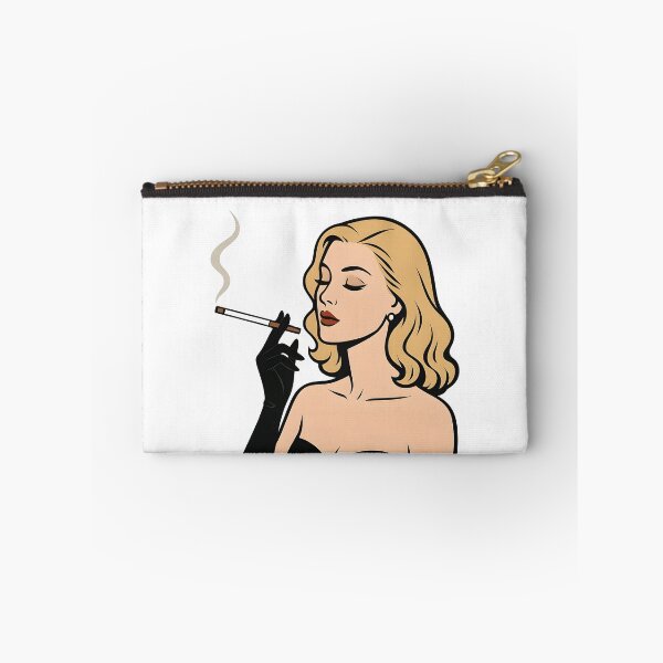 Item preview, Glamorous Blonde Cartoon Woman Smoking in Classic Pinup Style. designed and sold by Spark2Seduction.