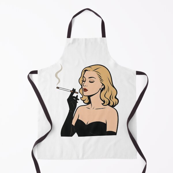 Item preview, Glamorous Blonde Cartoon Woman Smoking in Classic Pinup Style. designed and sold by Spark2Seduction.