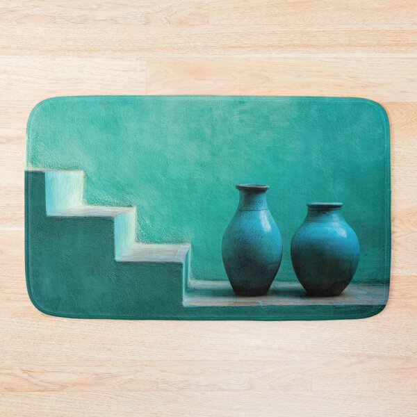Item preview, Blue pots by stone stairs designed and sold by anytka.