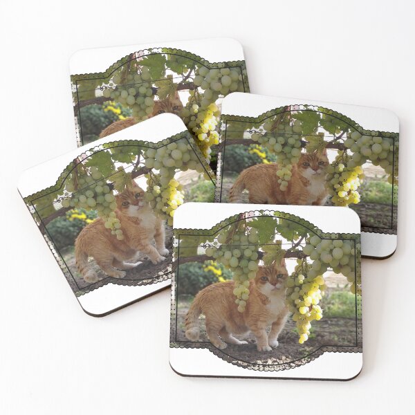 Item preview, Framed Cat Vineyard Art – Feline in the Grapevine Design designed and sold by MB-CatPrints.
