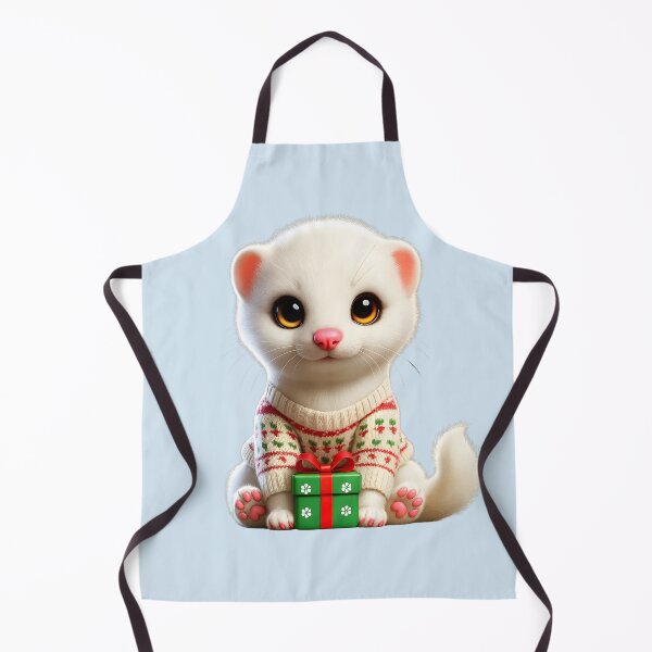 Item preview, Cute Christmas Stoat with Gift designed and sold by PawticleStudio.