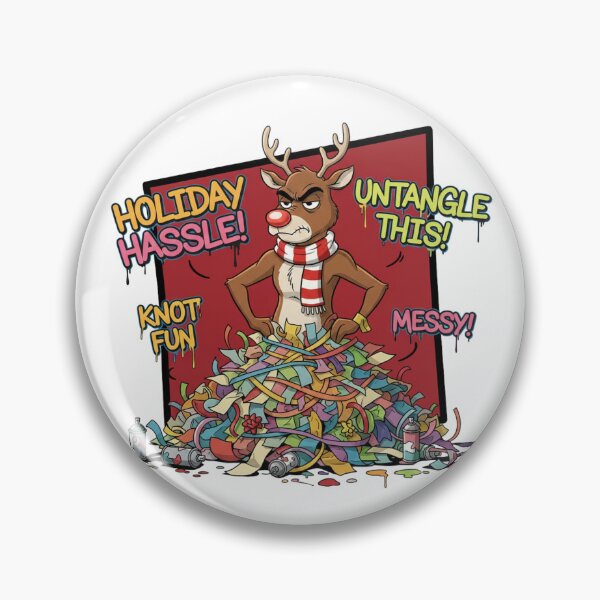 Item preview, Untangle This Reindeer – Holiday Lights Hassle Comic Illustration designed and sold by MiszungART.