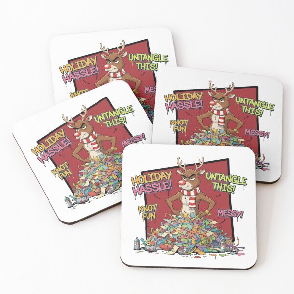 Item preview, Untangle This Reindeer – Holiday Lights Hassle Comic Illustration designed and sold by MiszungART.