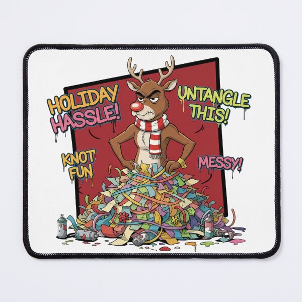 Item preview, Untangle This Reindeer – Holiday Lights Hassle Comic Illustration designed and sold by MiszungART.