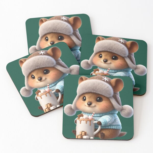 Item preview, Cute Christmas Quokka with Cocoa designed and sold by PawticleStudio.