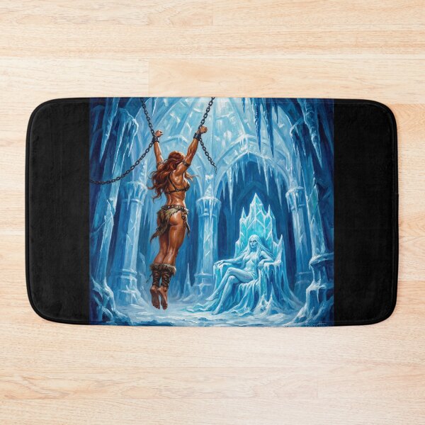 Item preview, Barbarian Woman captured by an evil Ice Queen illustration fantasy art style designed and sold by Vintage Designs +.