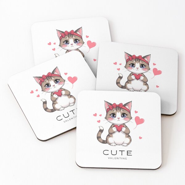 Item preview, Cute Valentine cat designed and sold by GraphicTeeHubs.