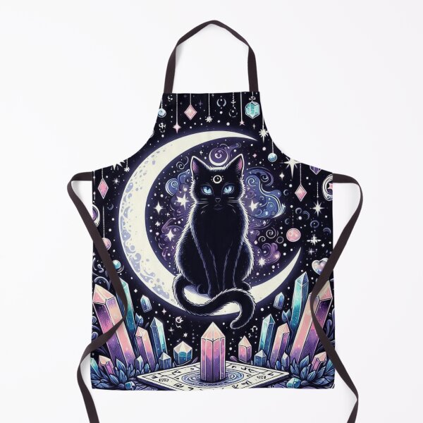Item preview, Third Eye Celestial Moon Cat with Crystals designed and sold by BigBlueArt.