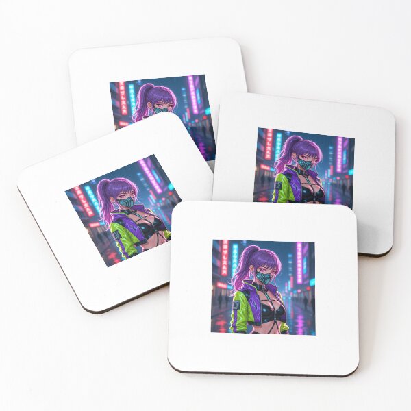 Item preview, Cyberpunk Anime Girl Street Rebel Neon Poster 11x17 designed and sold by Kishaan.