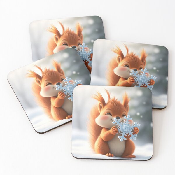 Item preview, cute squirrel playing with snowflake designed and sold by Nikoleta Vukovic.
