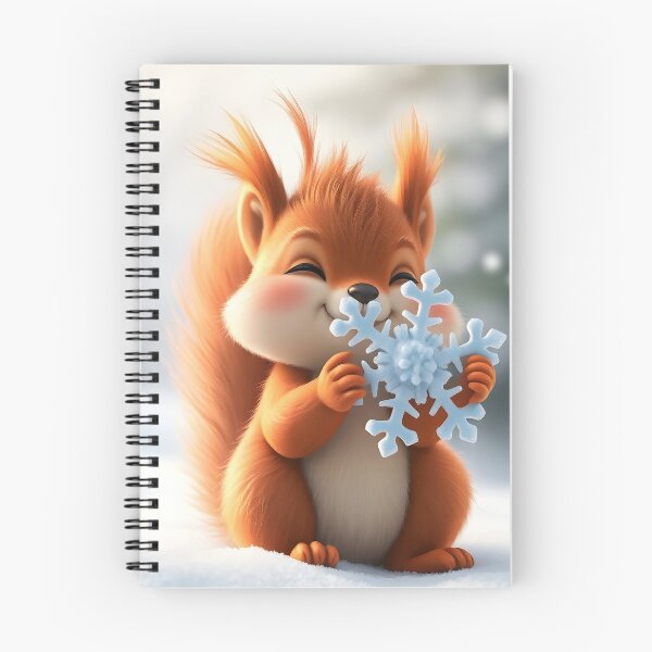 Item preview, cute squirrel playing with snowflake designed and sold by Nikoleta Vukovic.