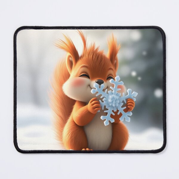 Item preview, cute squirrel playing with snowflake designed and sold by Nikoleta Vukovic.