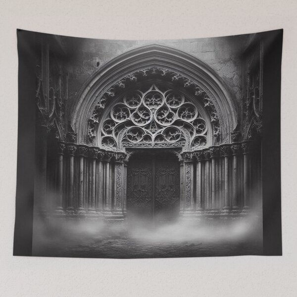 Item preview, Gothic Portal in Black & White – Dark Fine Art Architecture designed and sold by Roberta Calabrese.