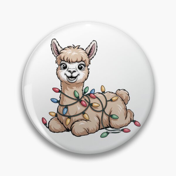 Item preview, Cute Alpaca Christmas Lights Illustration designed and sold by PeteLawliiet.