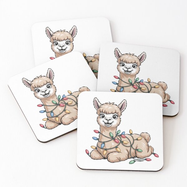 Item preview, Cute Alpaca Christmas Lights Illustration designed and sold by PeteLawliiet.