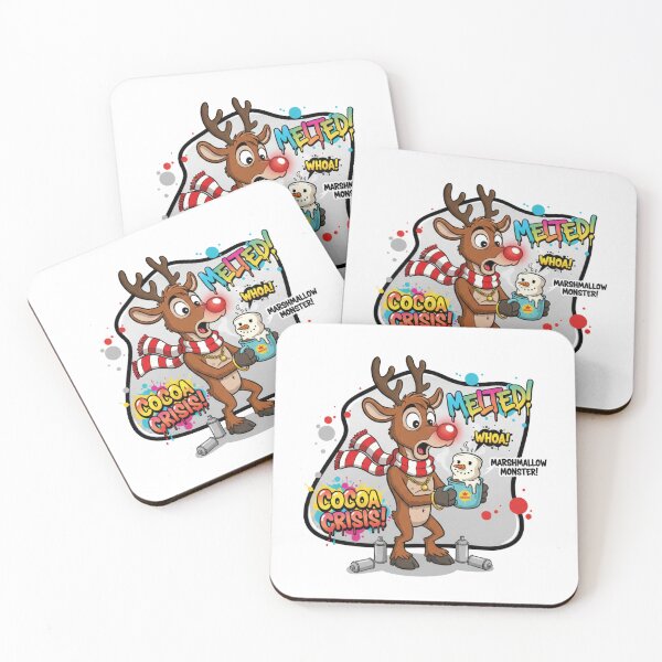 Item preview, Cocoa Crisis Reindeer – Melted Marshmallow Monster Comic Art designed and sold by MiszungART.