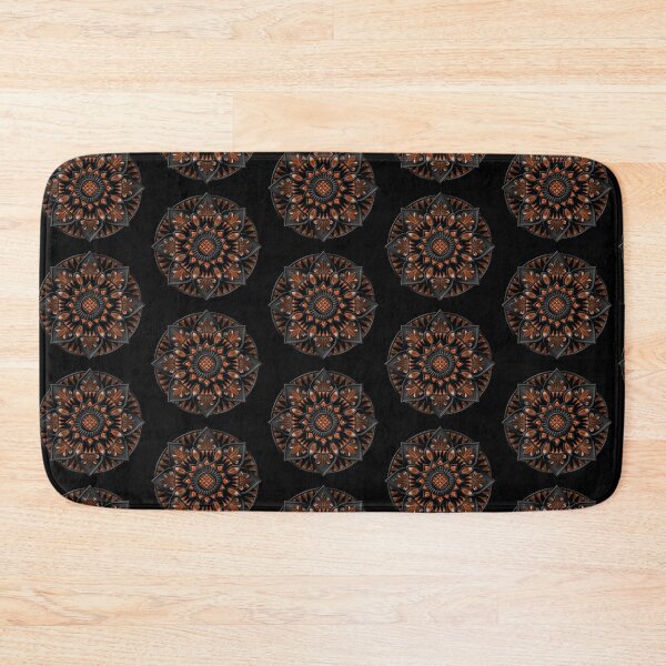 Item preview, Black and orange detailed floral mandala art  designed and sold by NivyasArtistry.