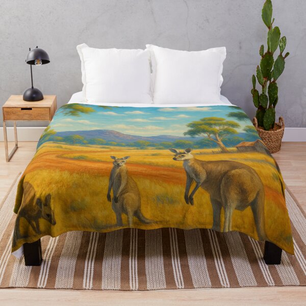 Item preview, Sunlit Outback Landscape Beneath Red Desert Ranges designed and sold by ArtComixHaven.