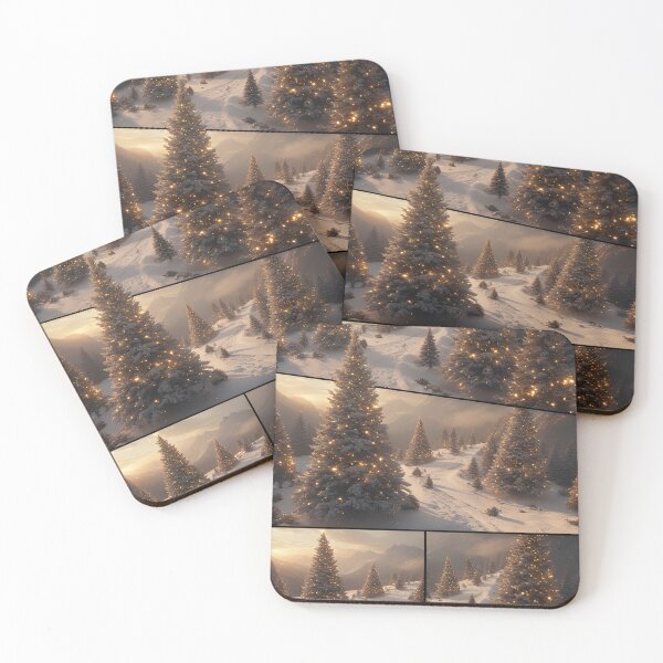 Item preview, Winter landscape with glittering Christmas trees designed and sold by Mianku | Für das Leben.