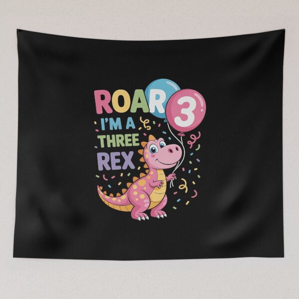 Item preview, Girl Three Rex 3rd Birthday Third Dinosaur 3 Year Old  designed and sold by MicanCuteStore.