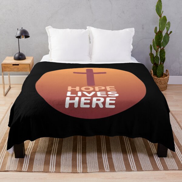 Item preview, Hope Lives Here - Calvary Sunset Cross Inspirational Faith Message designed and sold by Shape Snip Studio.