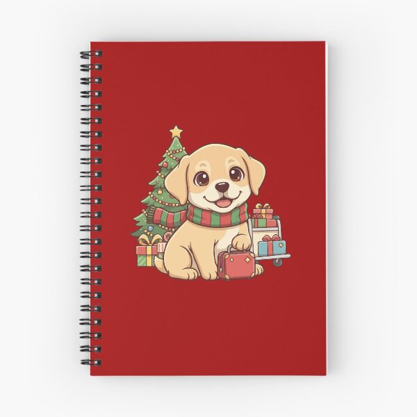 Item preview, Yellow Labrador Puppy with Christmas Travel Luggage  - Cute Christmas Dog designed and sold by The Real Life Symphony.