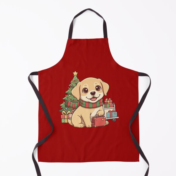 Item preview, Yellow Labrador Puppy with Christmas Travel Luggage - Cute Christmas Dog designed and sold by The Real Life Symphony.