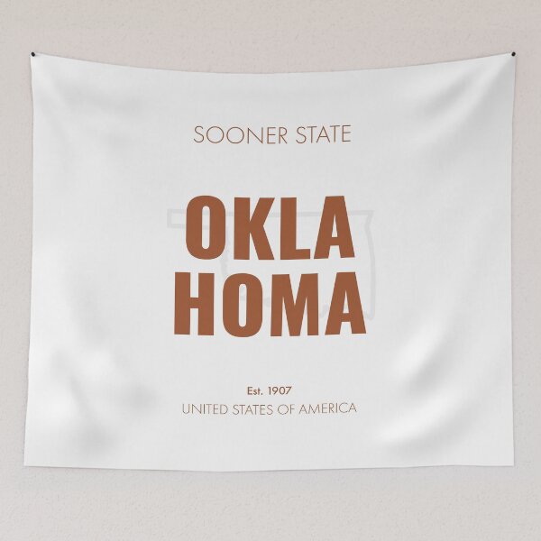 Item preview, OKLAHOMA TRAVEL ART – Modern Typographic Travel Design designed and sold by MarkedArtPrints.
