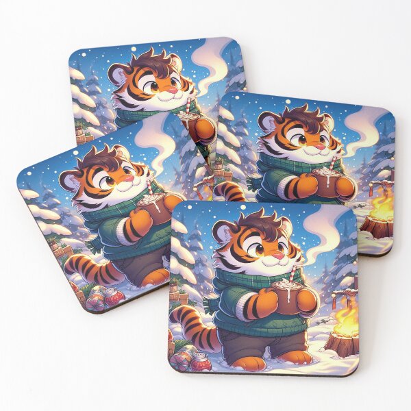Item preview, Toasty Tiger Snow Night designed and sold by nikkolaus.