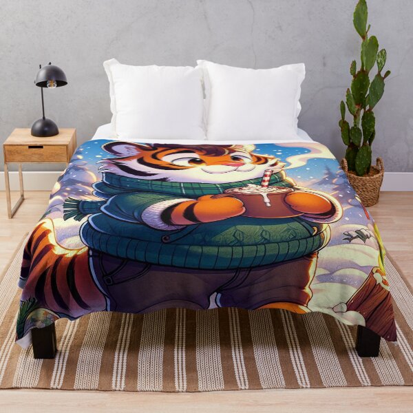Item preview, Toasty Tiger Snow Night designed and sold by nikkolaus.