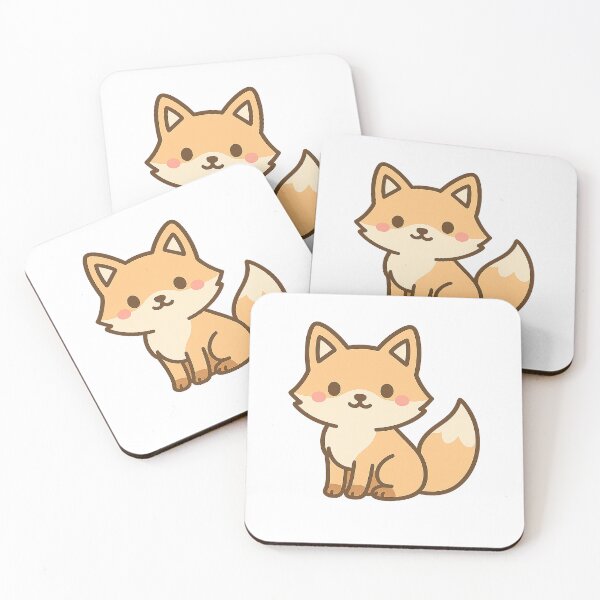 Item preview, Kawaii Sitting Fox With Fluffy Tail designed and sold by Fernova.