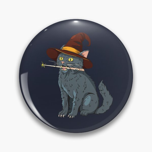 Item preview, Magical Wizard Cat with Witch Hat and Wand designed and sold by Mariia Berezhna.