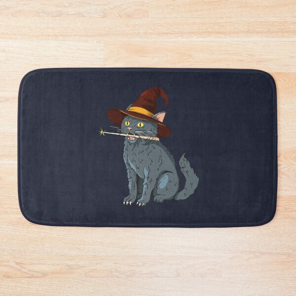 Item preview, Magical Wizard Cat with Witch Hat and Wand designed and sold by Mariia Berezhna.