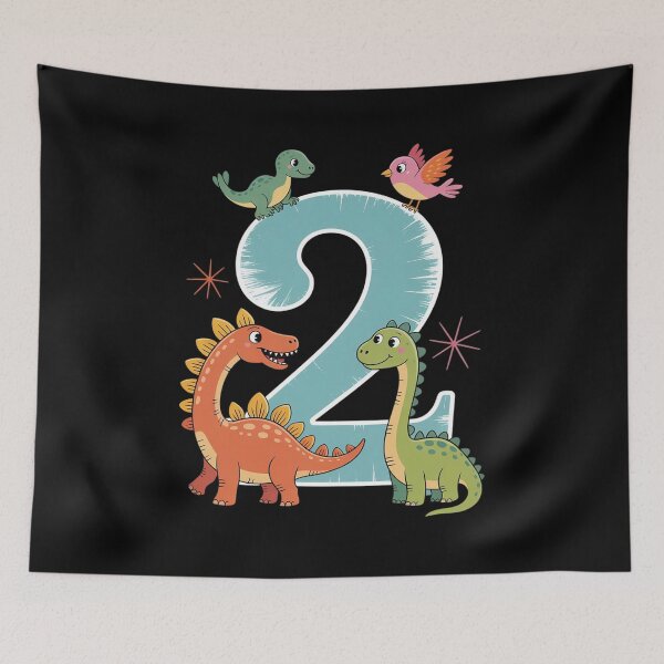 Item preview, Kids 2nd Birthday Dinosaurs 2 Years Old Bday Toddler Boys Kids  designed and sold by lilLilaBatArt.