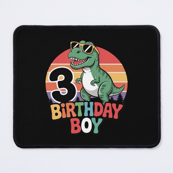 Item preview, Kids 3 Birthday Boy Dino Trex  3rd Bday Three Year Boys Kids  designed and sold by BeetleMalon.
