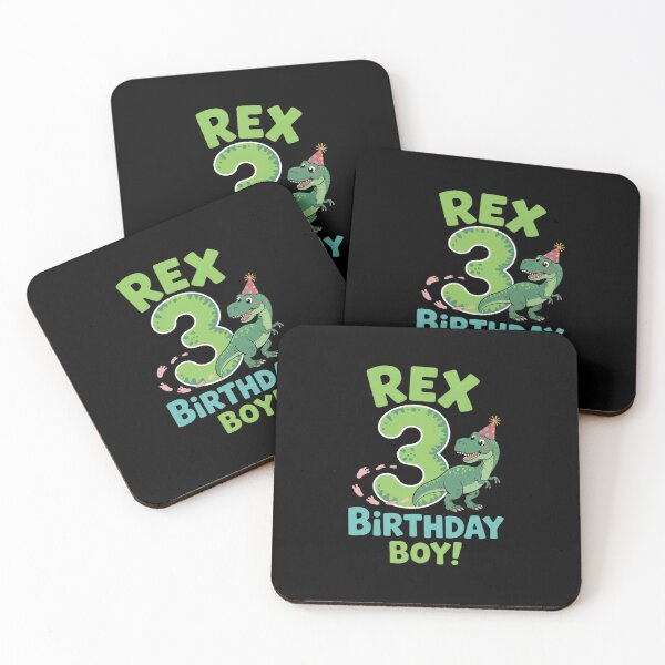 Item preview, Kids 3 Rex Birthday Boy Dino 3rd Year Old Bday Party Boys Kids  designed and sold by lilLilaBatArt.
