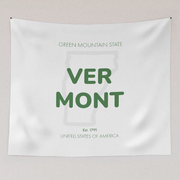 Item preview, VERMONT TRAVEL ART – Modern Typographic Travel Design designed and sold by MarkedArtPrints.