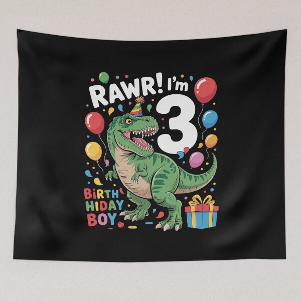 Item preview, Kids 3 Year Old 3rd Birthday Boy T Rex Dinosaur 1  designed and sold by BeetleMalon.