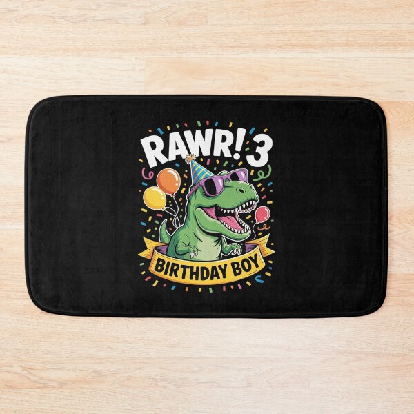 Item preview, Kids 3 Year Old 3rd Birthday Boy T Rex Dinosaur 4  designed and sold by lilLilaBatArt.