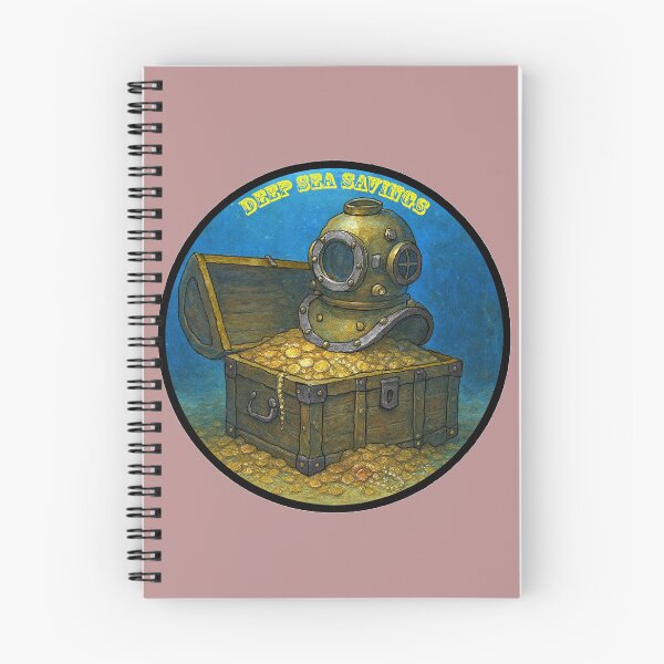 Item preview, Vintage Diving Helmet on a Treasure Chest Full of Gold Coins designed and sold by urmaddad.
