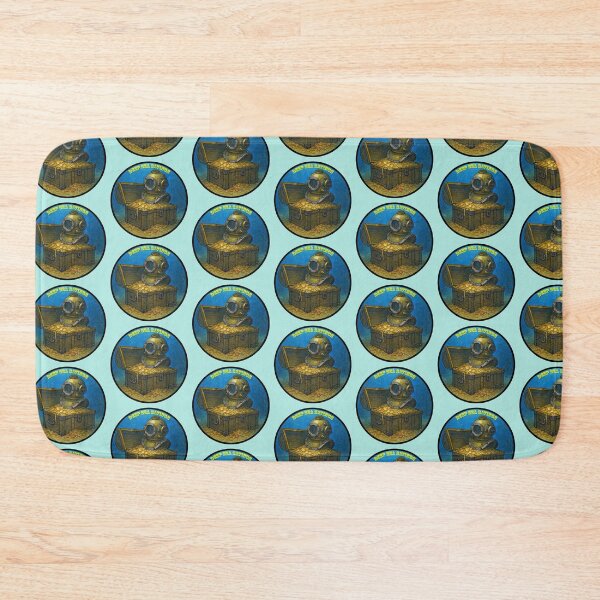 Item preview, Vintage Diving Helmet on a Treasure Chest Full of Gold Coins designed and sold by urmaddad.