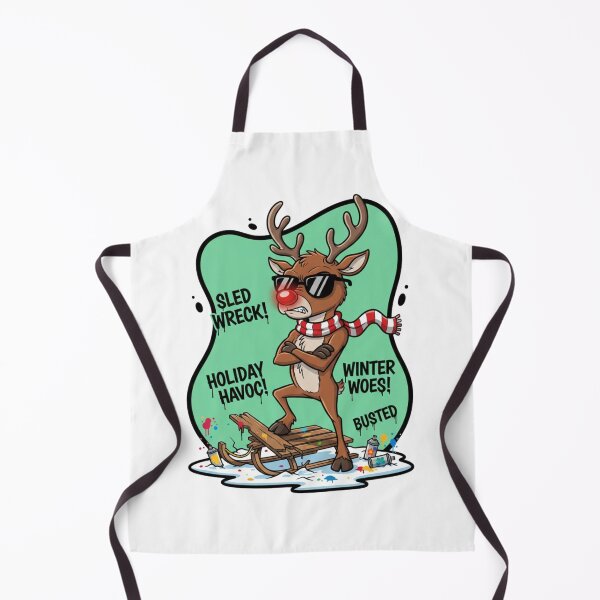 Item preview, Sled Wreck Reindeer – Winter Woes Holiday Crash Comic Art designed and sold by MiszungART.