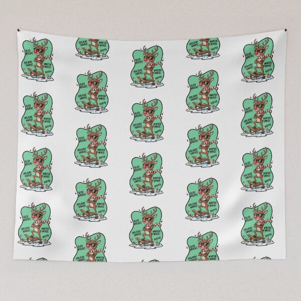 Item preview, Sled Wreck Reindeer – Winter Woes Holiday Crash Comic Art designed and sold by MiszungART.