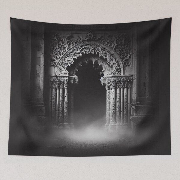 Item preview, Gothic Portal in Black & White – Dark Fine Art Architecture designed and sold by Roberta Calabrese.