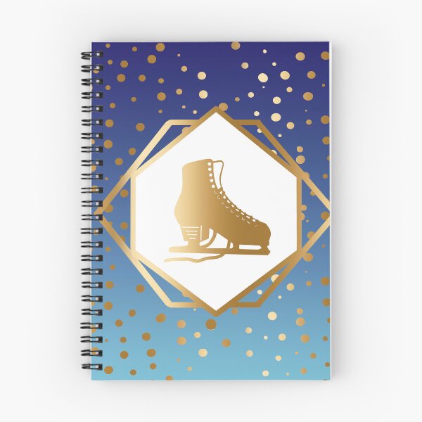 Item preview, Gold Figure Skate with Gold Dots on Blue Gradient designed and sold by PD-Skating.