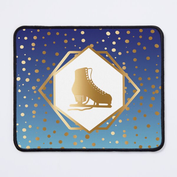 Item preview, Gold Figure Skate with Gold Dots on Blue Gradient designed and sold by PD-Skating.